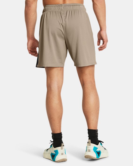 Men's Project Rock Payoff Mesh Shorts in Brown image number 1